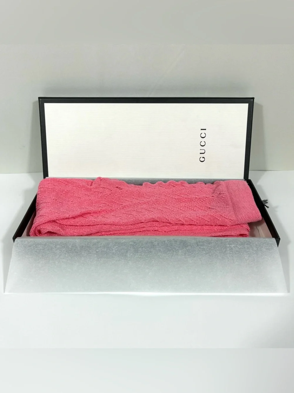 Gucci Chevron Knit Tights Pink Roseate Small NEW Box Included